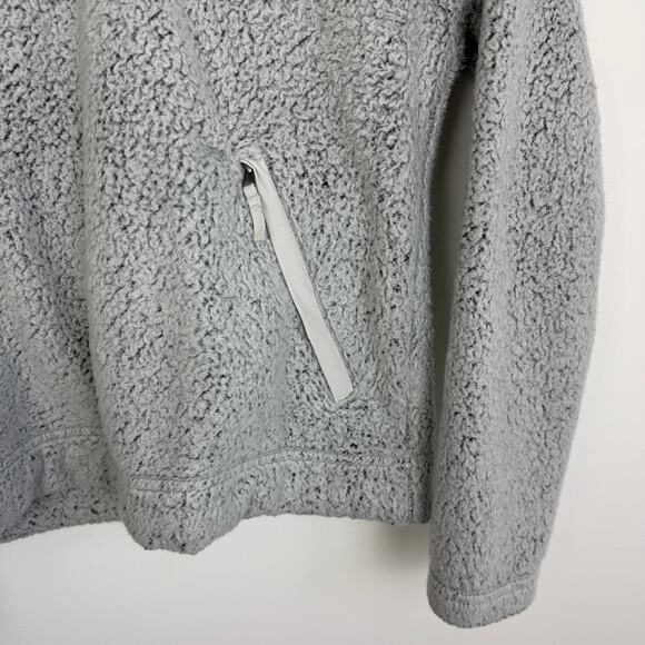 North Face Womens Quarter-Zip Pullover Soft Sherpa Fleece Grey Sweater Small - Picture 5 of 12